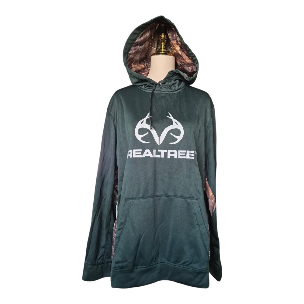 Dunbrooke Realtree Camo Hoodie Pullover‎ Sweatshirt Hunting Logo Green XL NWT
